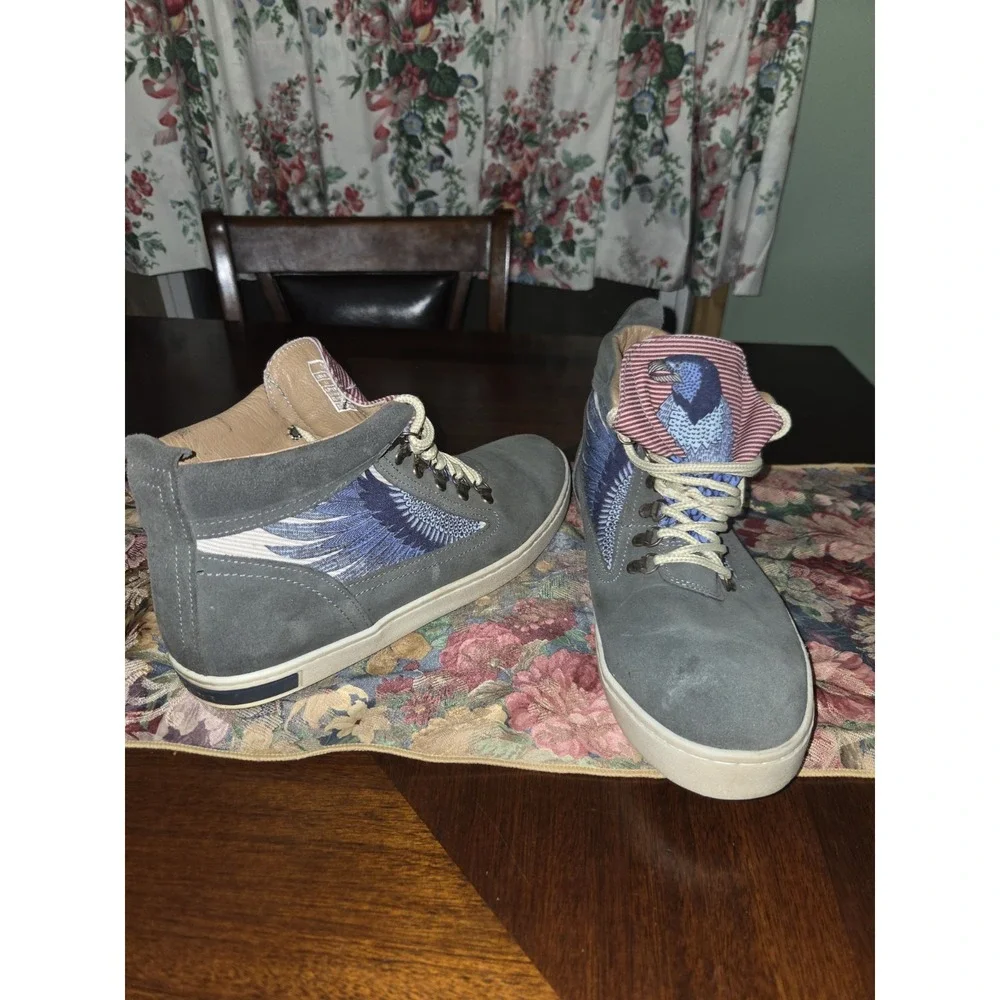 Inkkas Bald Eagle Camping Boot Men's 11 Women's 13 Gray Suede Shoes High Top